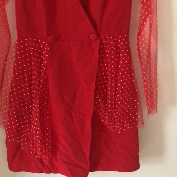 Woman’s Christmas bodycon fall feminine red polkadot dress - Picture 12 of 14